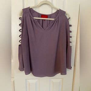 Jennifer Lopez Open Sleeves in a Dusty Purple with Silver Embellishments